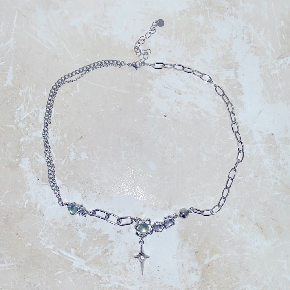 mcmlxxx designer choker necklace NWT UNI cross/stones streetwear​​​​​
